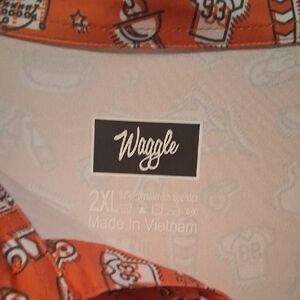 Waggle Men's Texas Game Day Orange Polo 2Xl